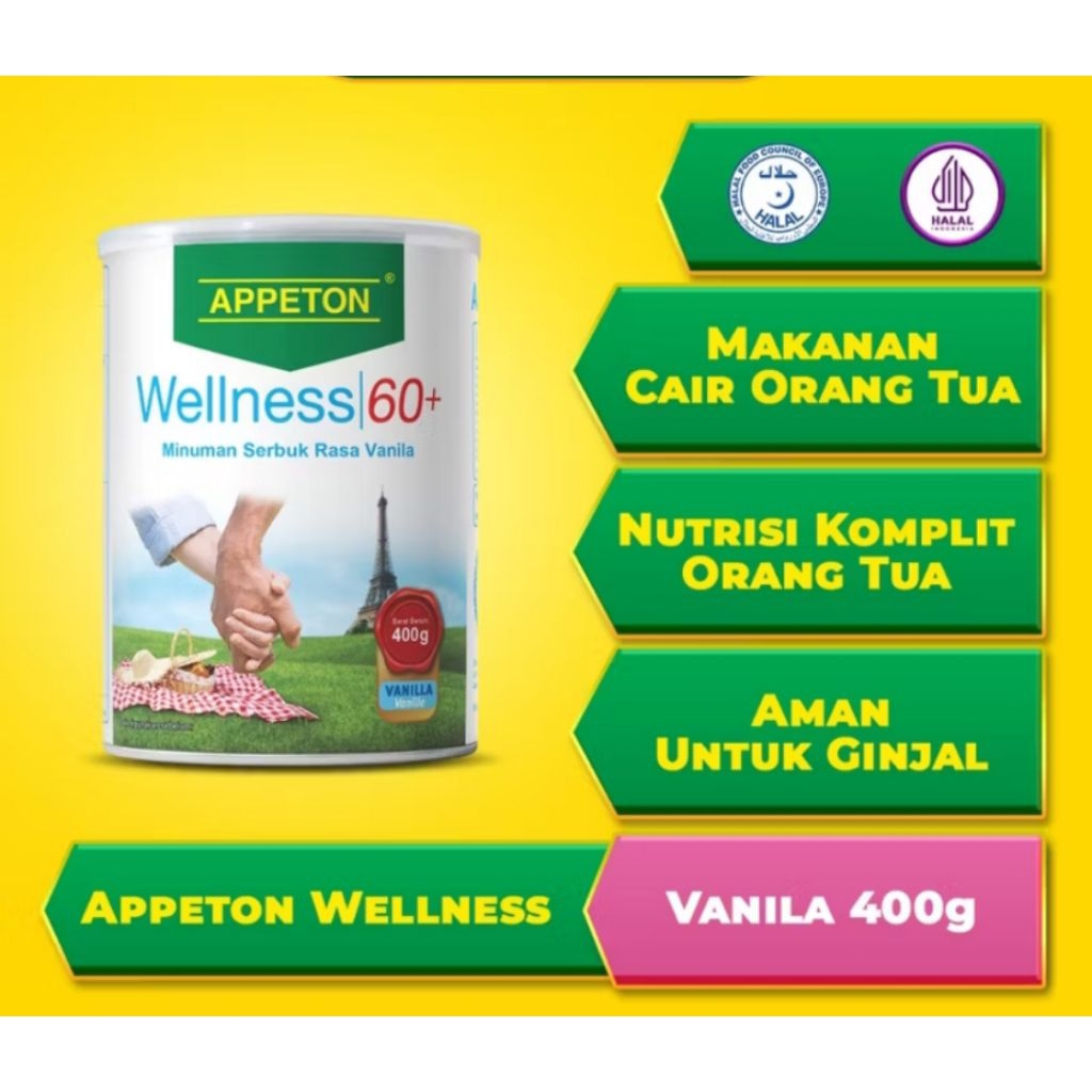 

Susu Lansia Appeton 60+ Plus Susu Senior 400 gr Vanila