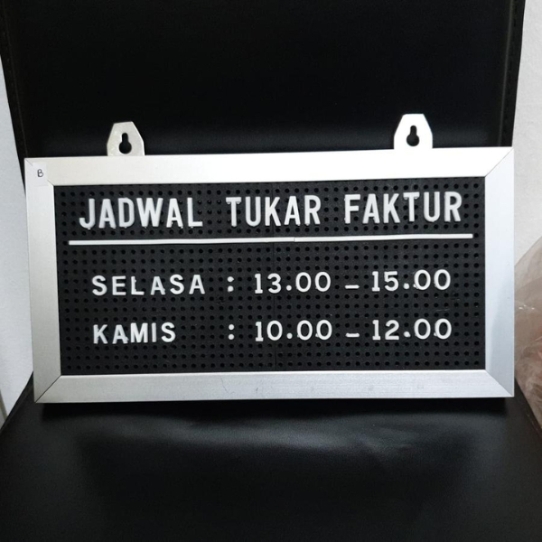 

PAPAN JADWAL TUKAR FAKTUR/PAPAN MOVITEX 15X30 CM