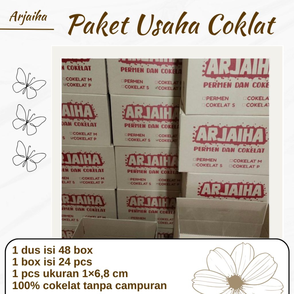 

Paket Usaha Cokelat Arjaiha Stik 1 Dus Isi 48 Box