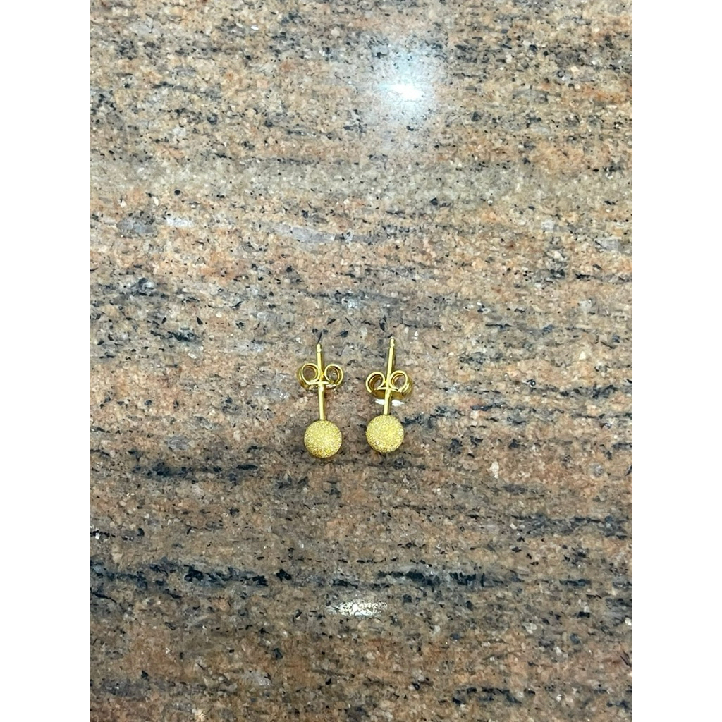 giwang bola pasir simple cute terbaru emas asli kadar 700 16karat