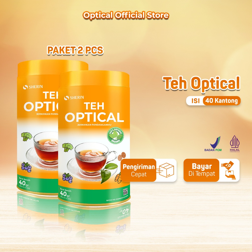 

Teh Optical 2 Kaleng | Teh Herbal Mata Lelah & Buram Dan Minus - 40 Sachet