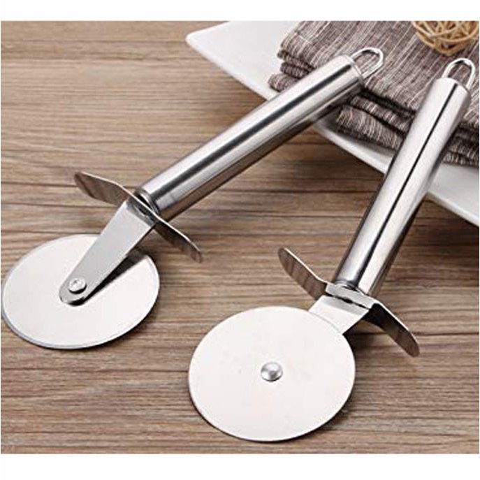 

Pisau Stainless Steel Alat Cuter memotong Adonan Roti Model Roda contoh pizza