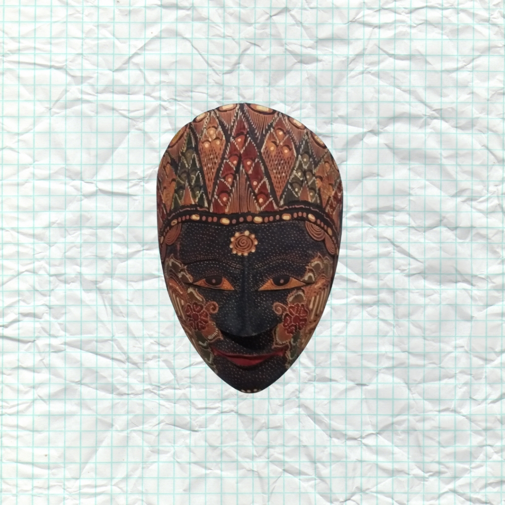 Topeng Kayu Batik Ukir ukuran Sedang (M)