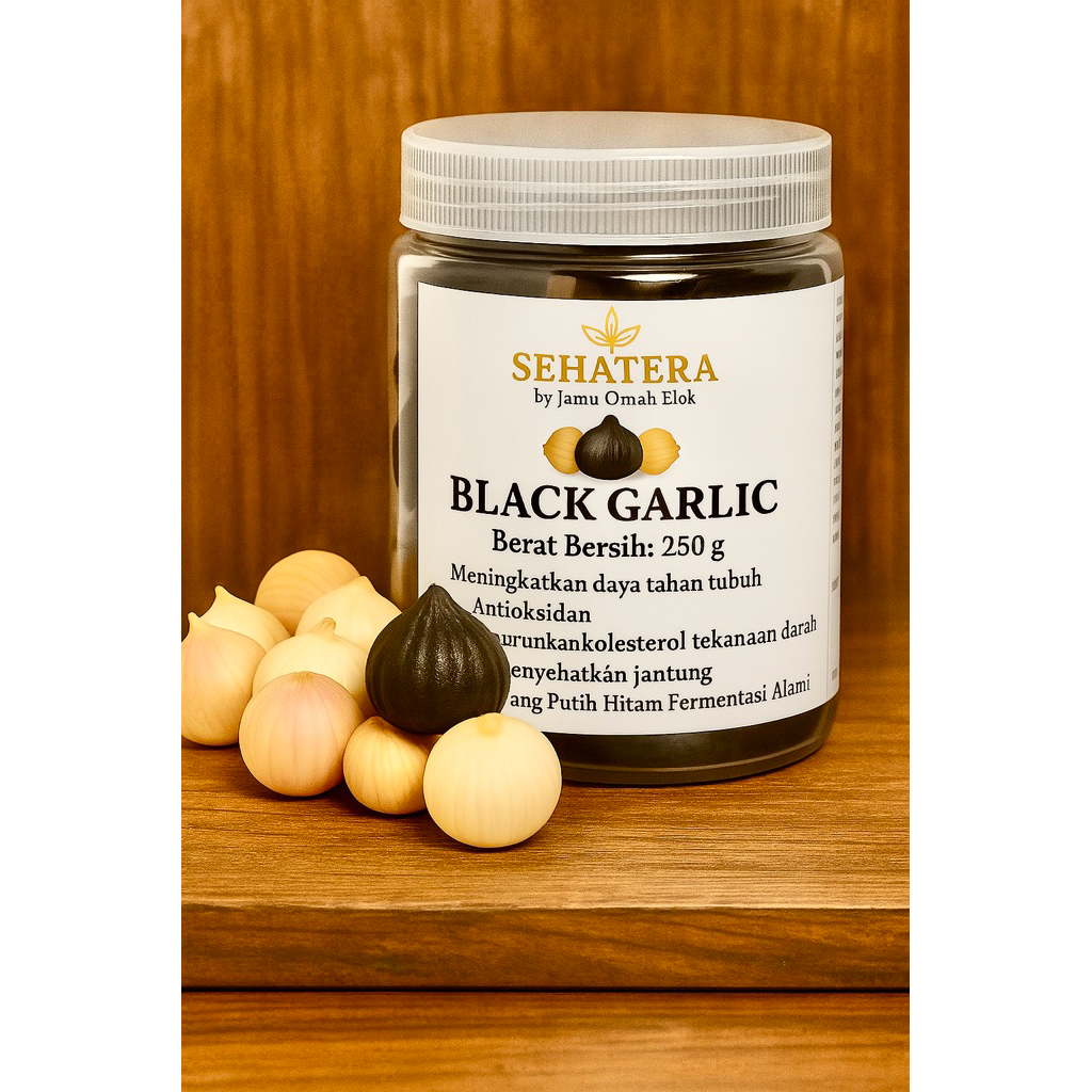 

Black Garlic Bawang Tunggal Fermentasi Alami SEHATERA Pilihan Premium Tinggi Antioksidan 250 g Halal
