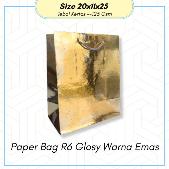 

PAPER BAG EMAS GLOSY MURAH 20x25 / TAS KADO / TAS KERTAS