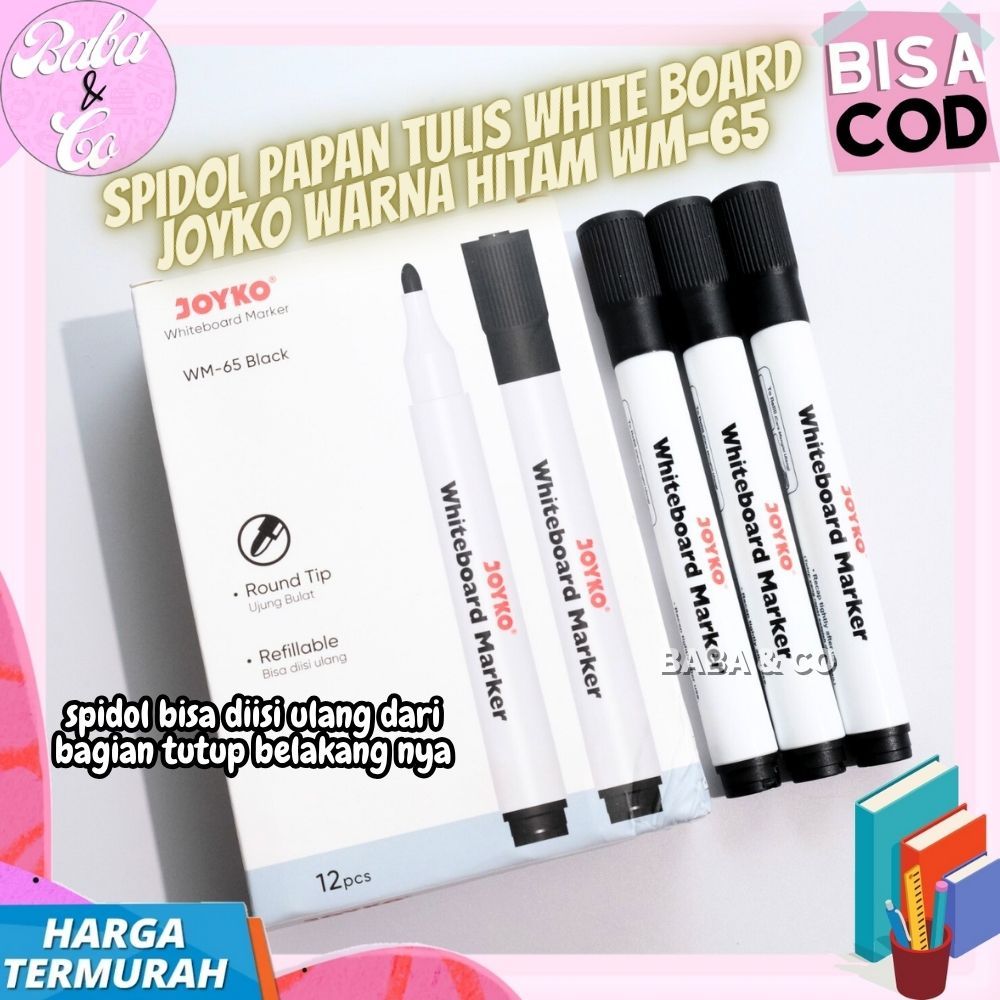 

SPIDOL WHITEBOARD JOYKO WM-65 SPIDOL PAPAN TULIS JOYKO WM-65 SPIDOL HITAM PAPAN TULIS JOYKO HARGA 1pcs SPIDOL