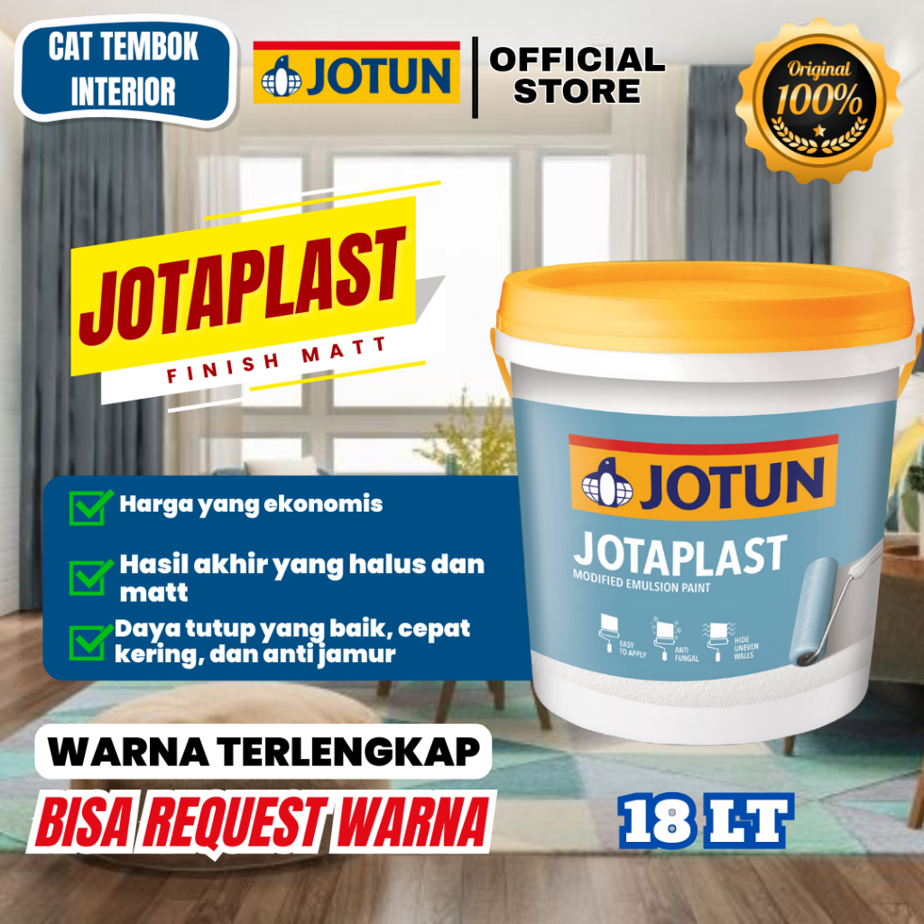 JOTUN JOTAPLAST PUTIH/ CAT TEMBOK INTERIOR / JOTUN NEW WHITE 18L