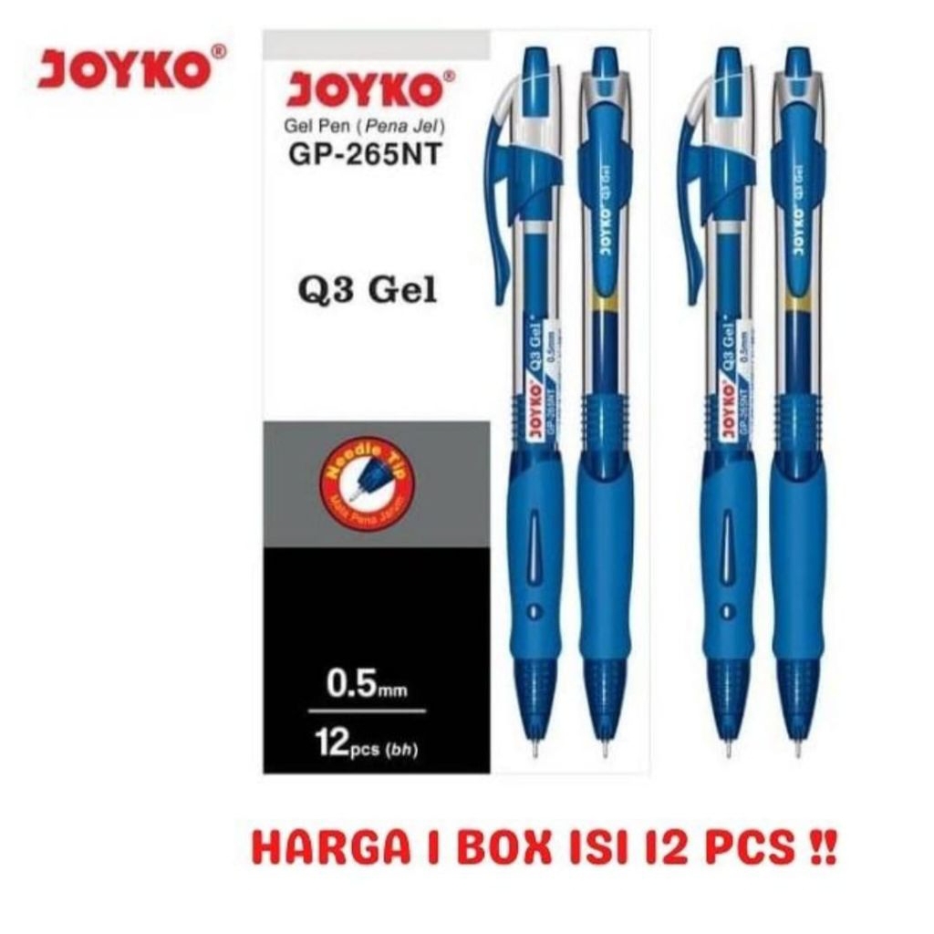 

JOYKO Gel Pen Pulpen Pena GP-265NT Q3 Gel 0.5 mm Biru / Hitam / Merah - Doz isi 12 Pcs.