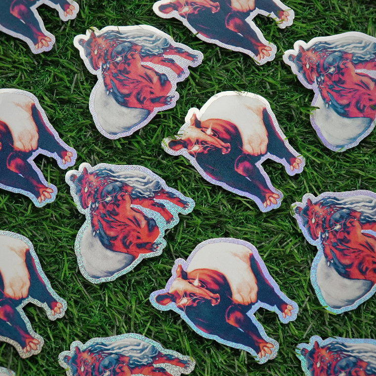 

Pirusoul & Starry Tapir - Hologram Glitter Sticker - Tapir Sticker Die Cut