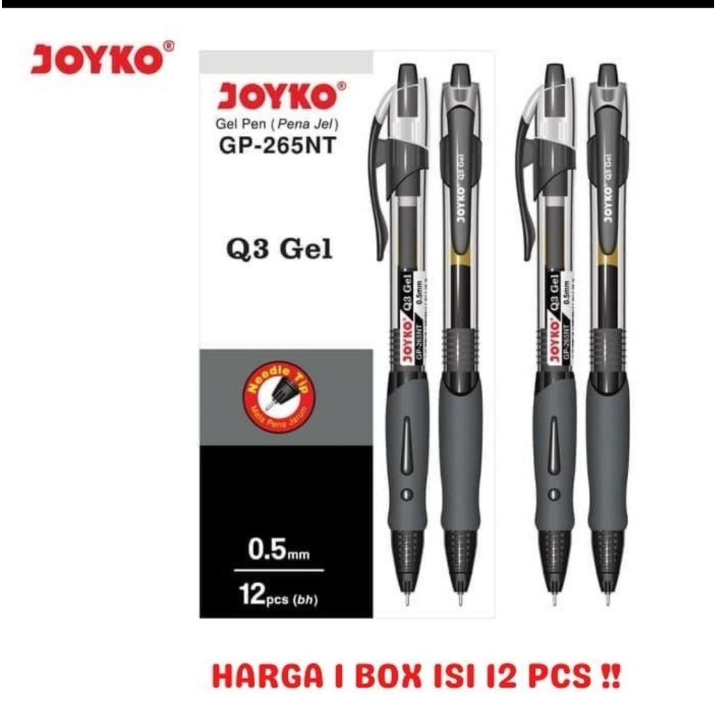 

JOYKO Gel Pen Pulpen Pena GP-265NT Q3 Gel 0.5 mm Biru / Hitam / Merah - Doz isi 12 Pcs.