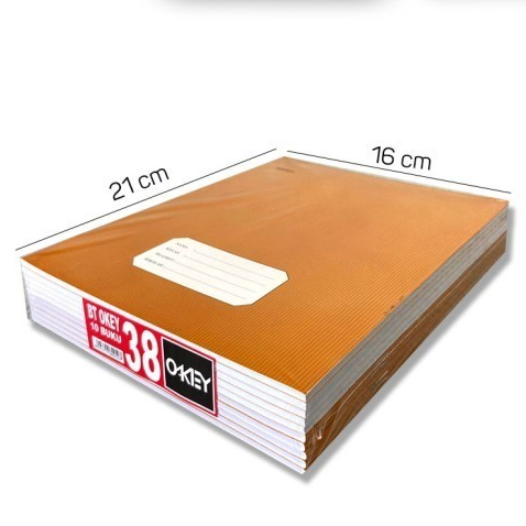 

Buku Tulis OKEY 38 Sampul Coklat Okey Kraft Kwarto 38 Kiky (1 Pak Isi 10 Buku)