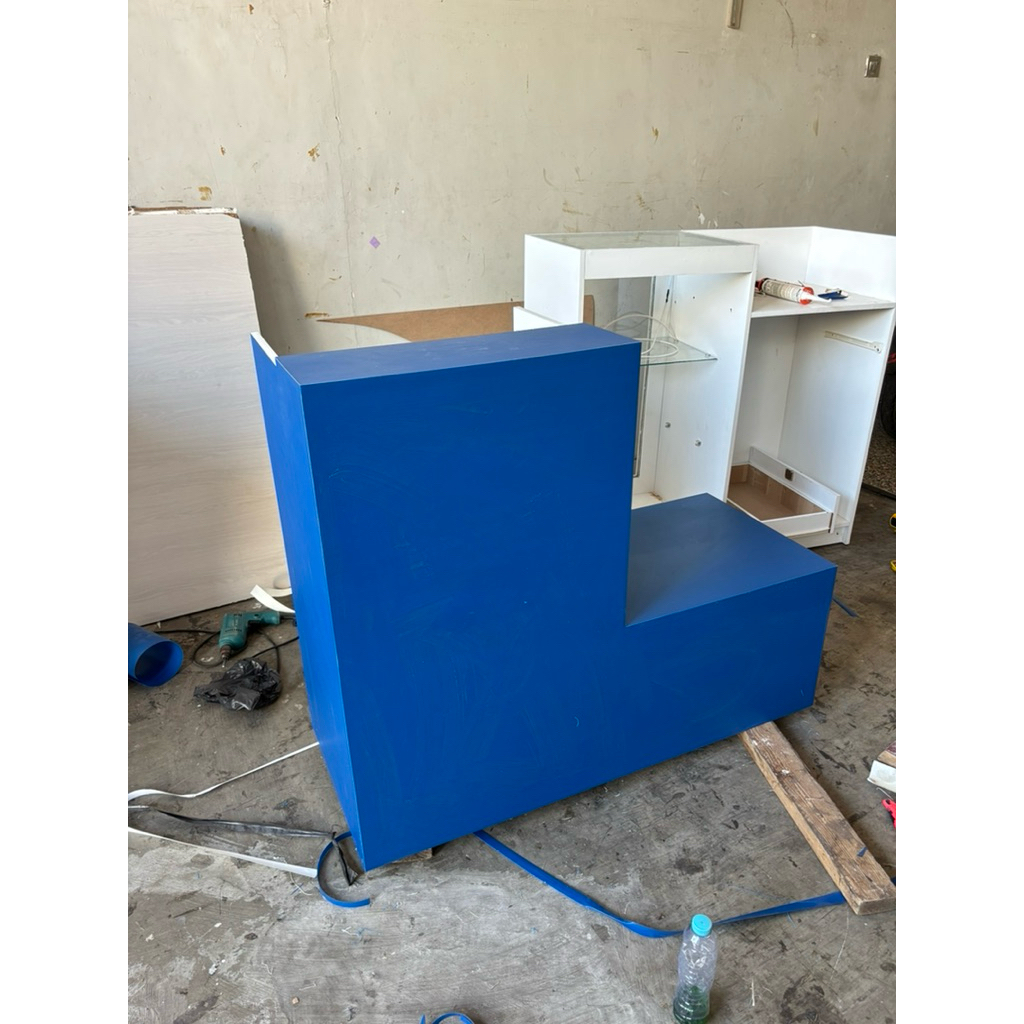 meja kasir Laundry Biru BCA | 120x50x110cm