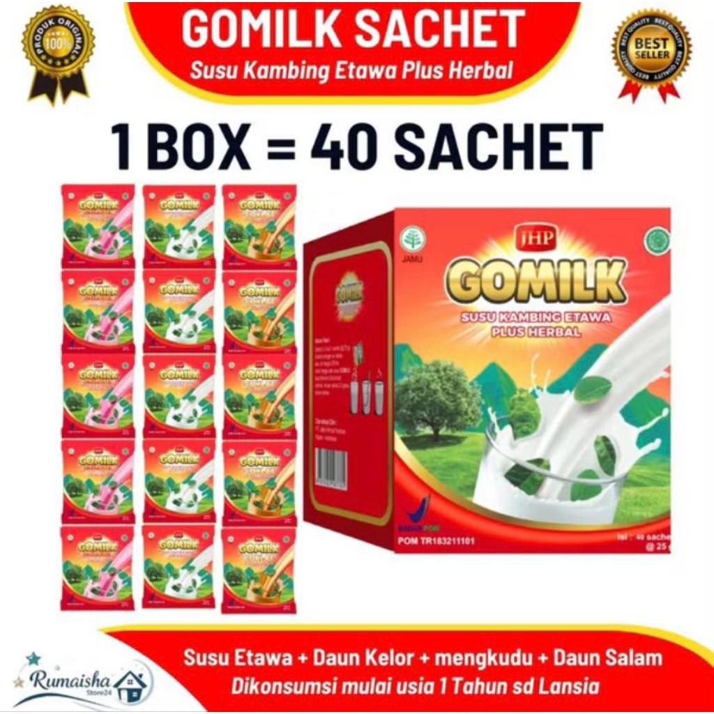 

GOMILK Susu Kambing Etawa Sachet | Susu Kambing Etawa Herbal Sachet Best Seller