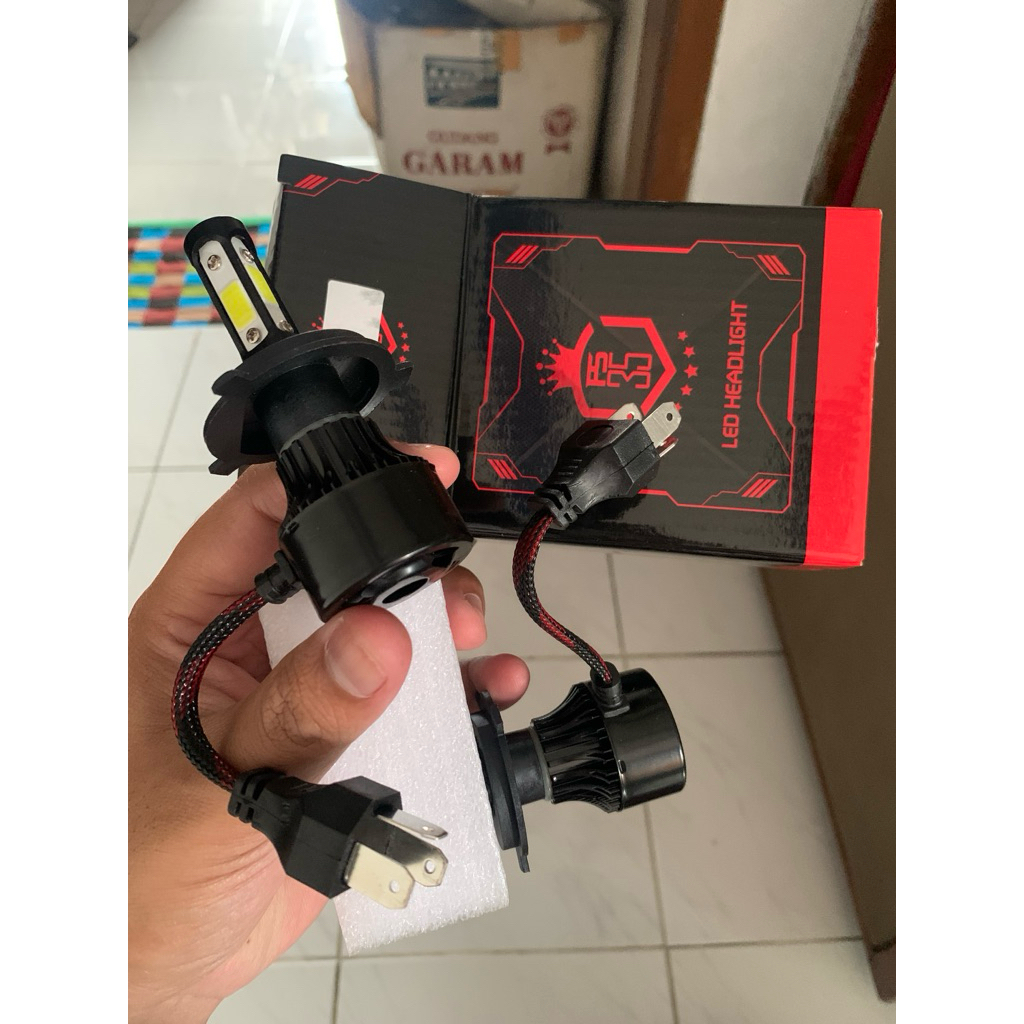 LED H4 Lampu Depan Mobil Putih 4 sisi