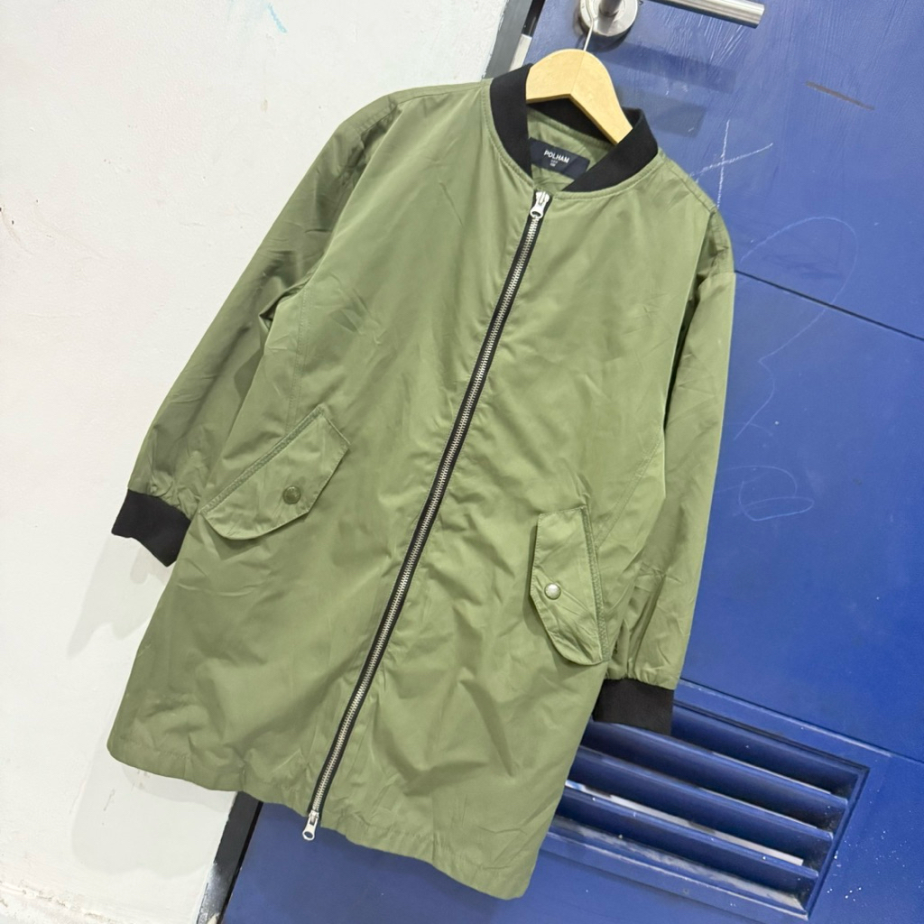 preloved jaket coat bomber unisex 6-8 tahun army
