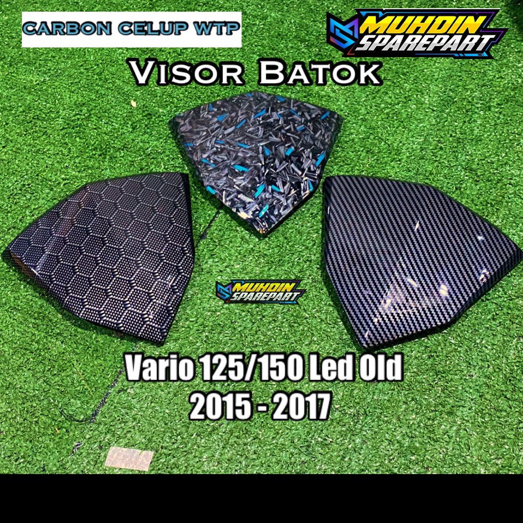 Visor Batok Vario 125/150 Led Old 2015 - 2017 Carbon Celup Wtp Forged Hexagon