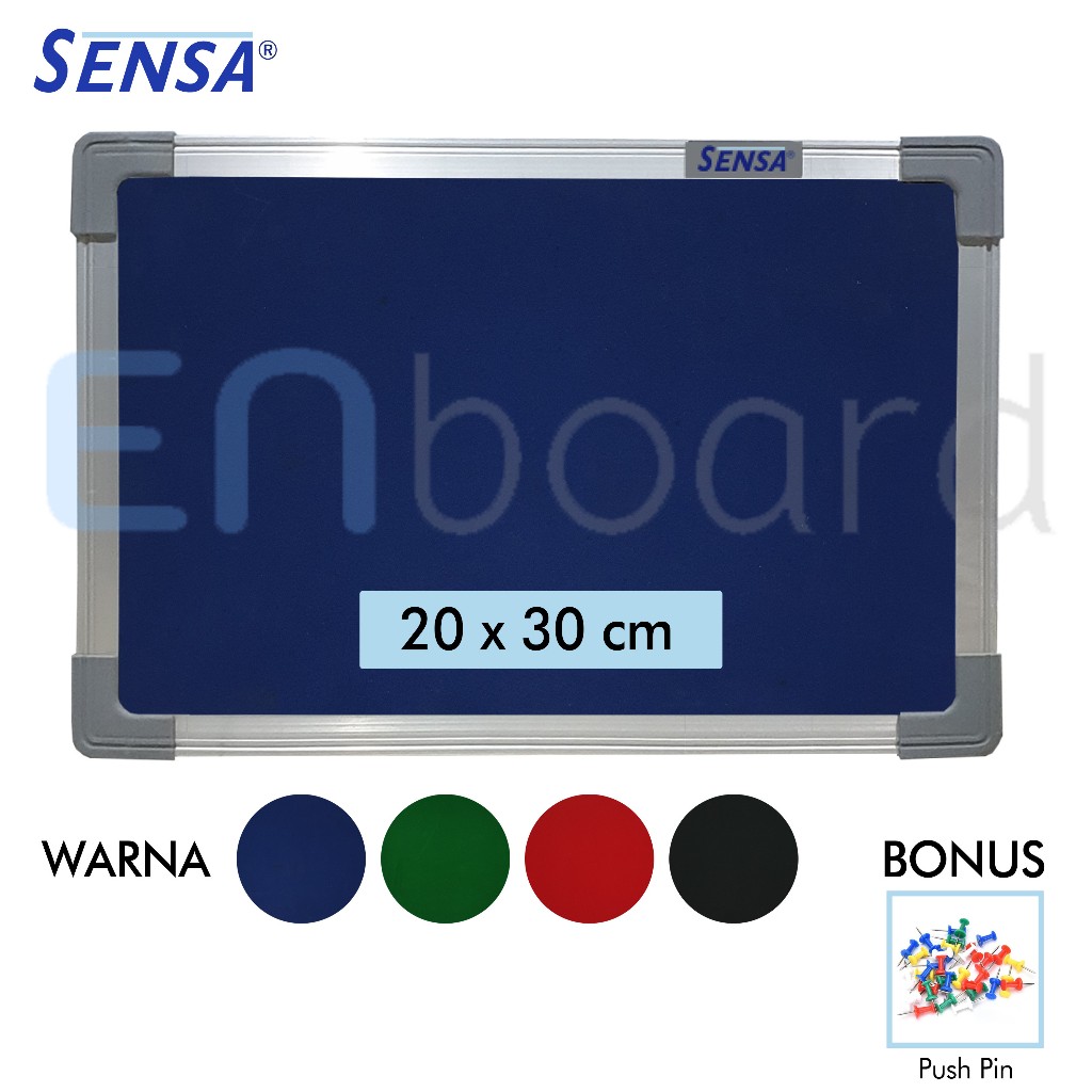 

Softboard / Pin Board / Cork Board / Papan Pengumuman / Mading Gantung Bludru Sensa 20 x 30 cm