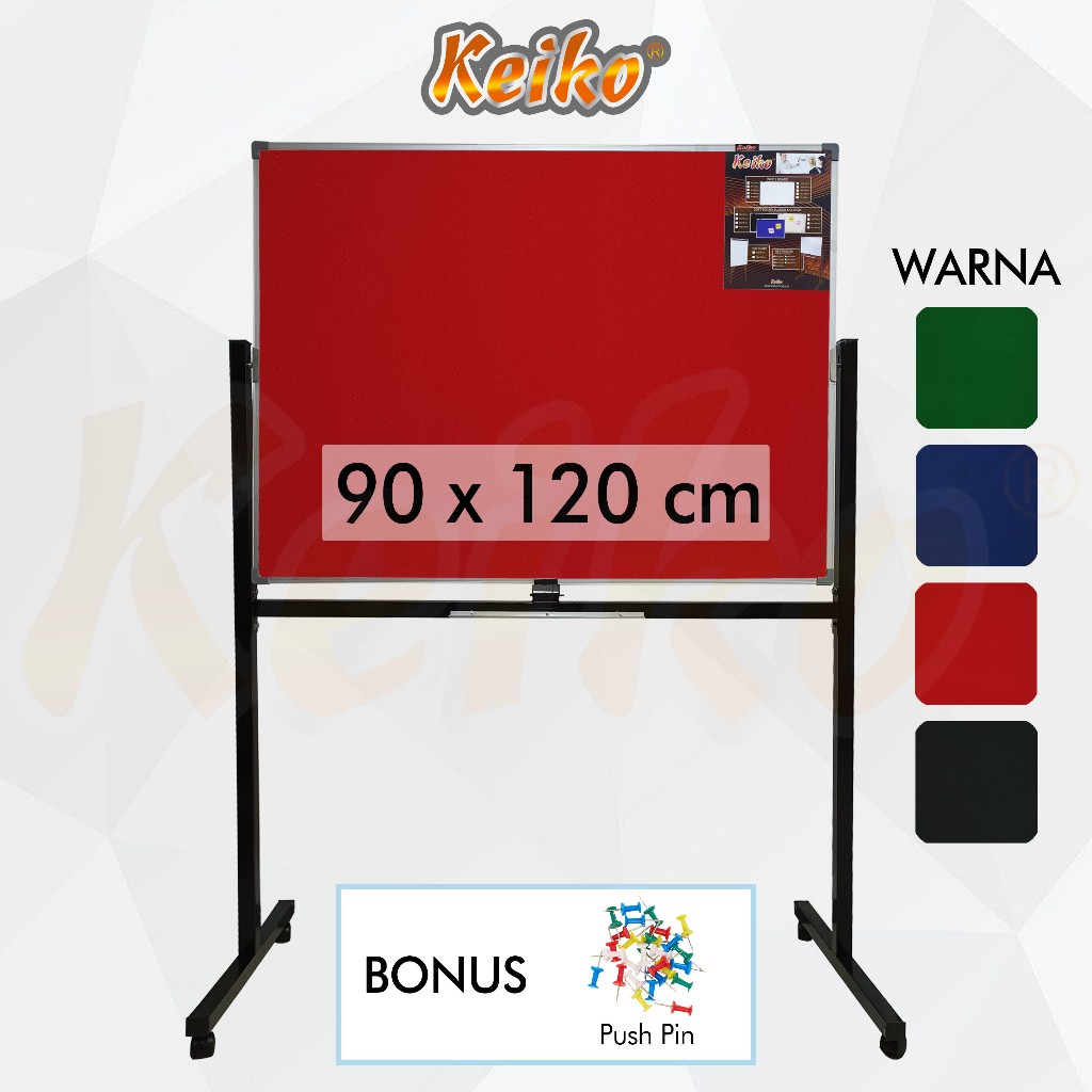 

Softboard / Cork Board / Pin Board / Papan Pengumuman / Mading Standing Bludru Keiko 90 x 120 cm