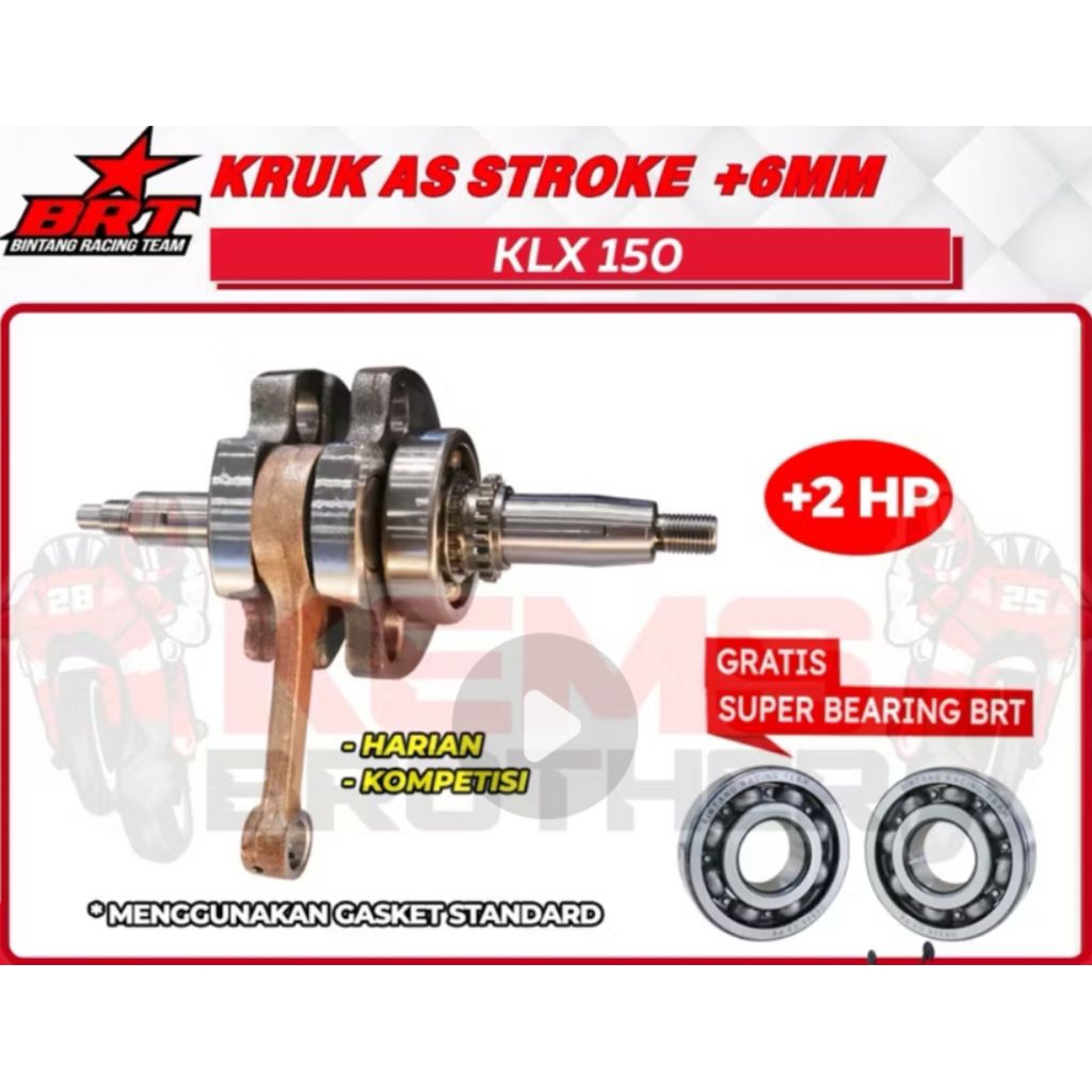 KRUK AS BRT BANDULAN BRT KLX CRF 150 STROKE 6MM FREE BEARING KRUK AS BRT