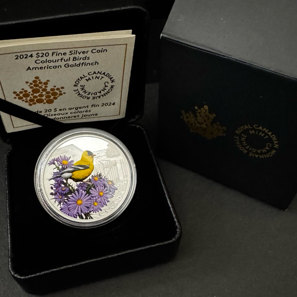 Fine Silver Coin American Goldfinch Colorful bird 1 oz 2024
