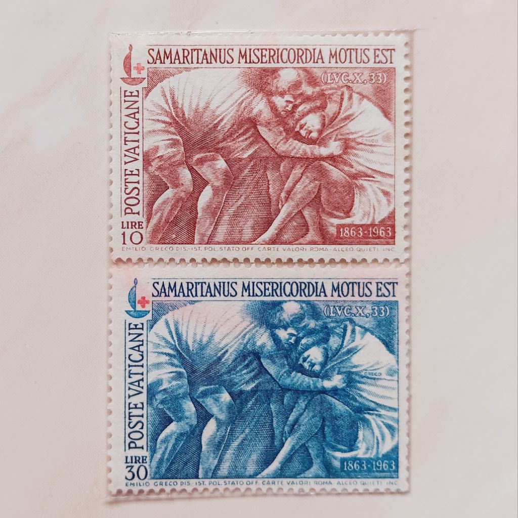 

(AG) Perangko Vatikan 1964 Centenary of the Red Cross Set 2 pcs Mint