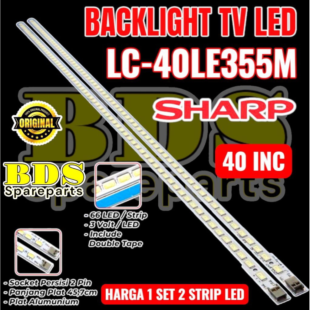 BACKLIGHT TV SHARP 40 INC LC40LE355M LAMPU BACKLIGHT TV SHARP 40LE355M LC 40LE