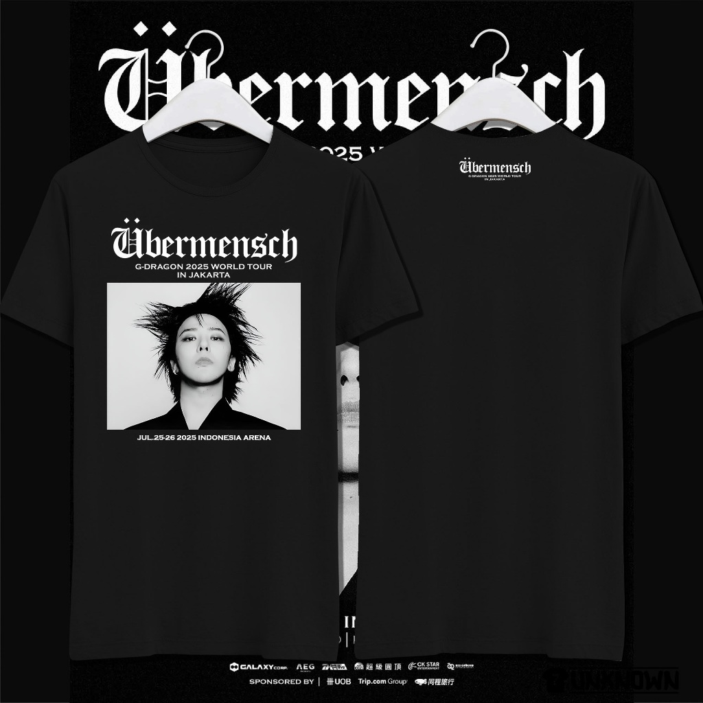 UNKNOWN Kaos T-Shirt Shirt Pendek Panjang Katun Cotton GD GDragon G Dragon G-Dragon Übermensch 2025