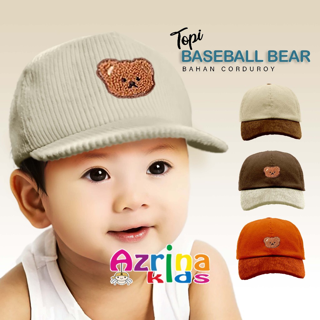 Topi Anak Topi Baseball Bear Topi Bayi Motif Bordir Bear