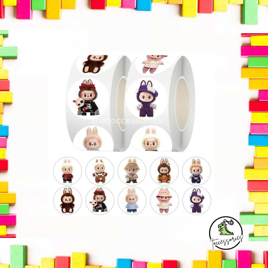 

Premium Sticker Roll Lucu Kartun Labubu / Stiker Tempel Karakter 500 pcs