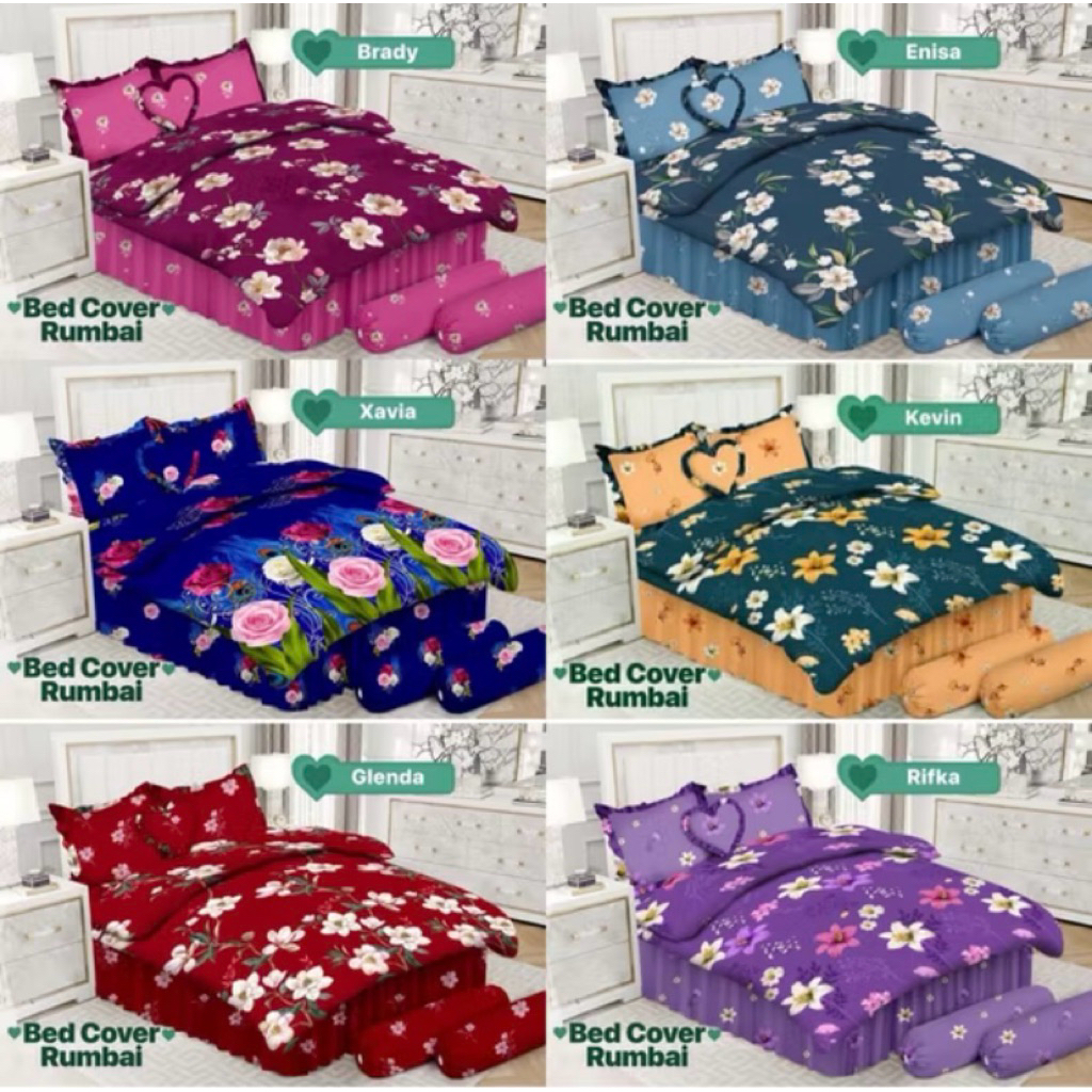 Bed Cover EMILIA  BONITA RUMBAI ukuran 180x200