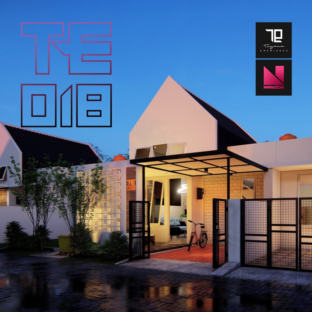 TE-018 Desain Rumah 1 Lantai Lahan 6x12m