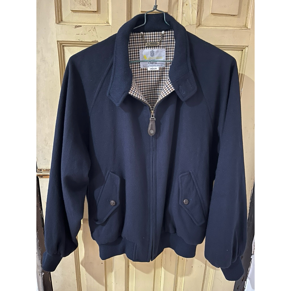 Aquascutum Wool Harrington Jacket Navy