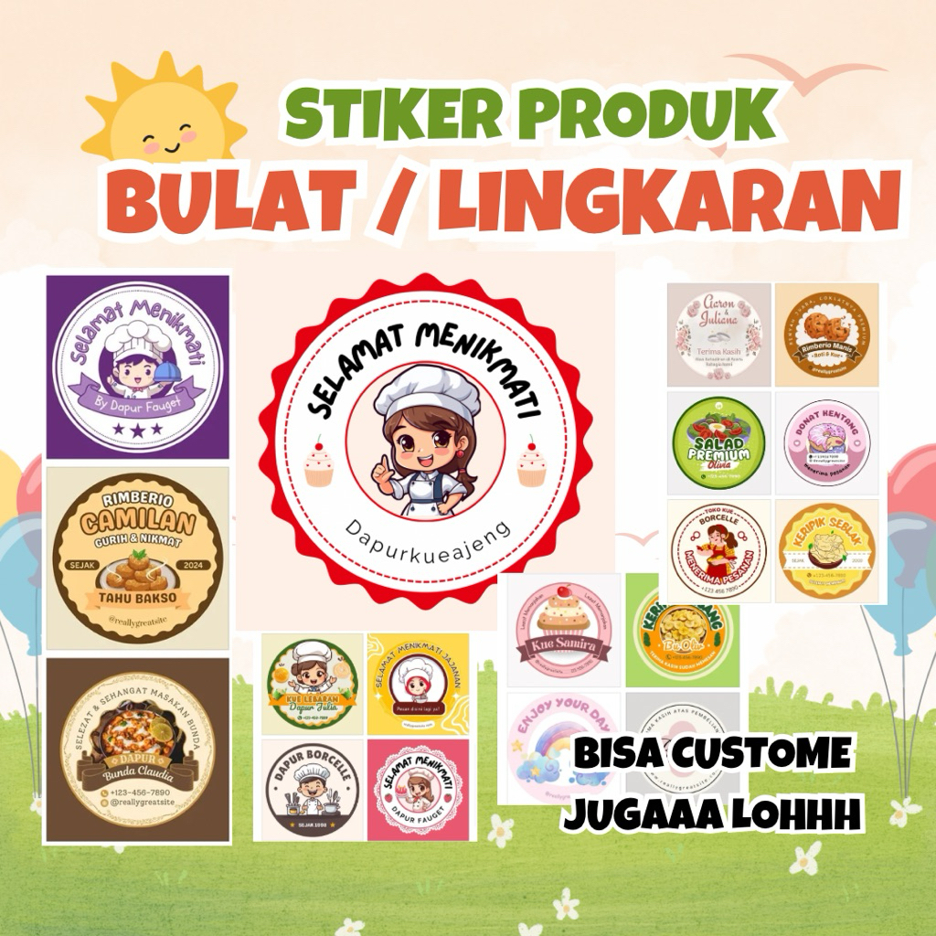 

STIKER PRODUK LINGKARAN DIAMETER 5,7,10 BISA CUSTOME SUKA SUKA