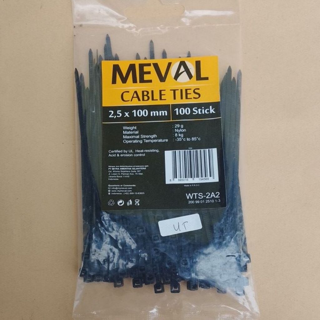

Kabel Ties MEVAL 2,5x100mm