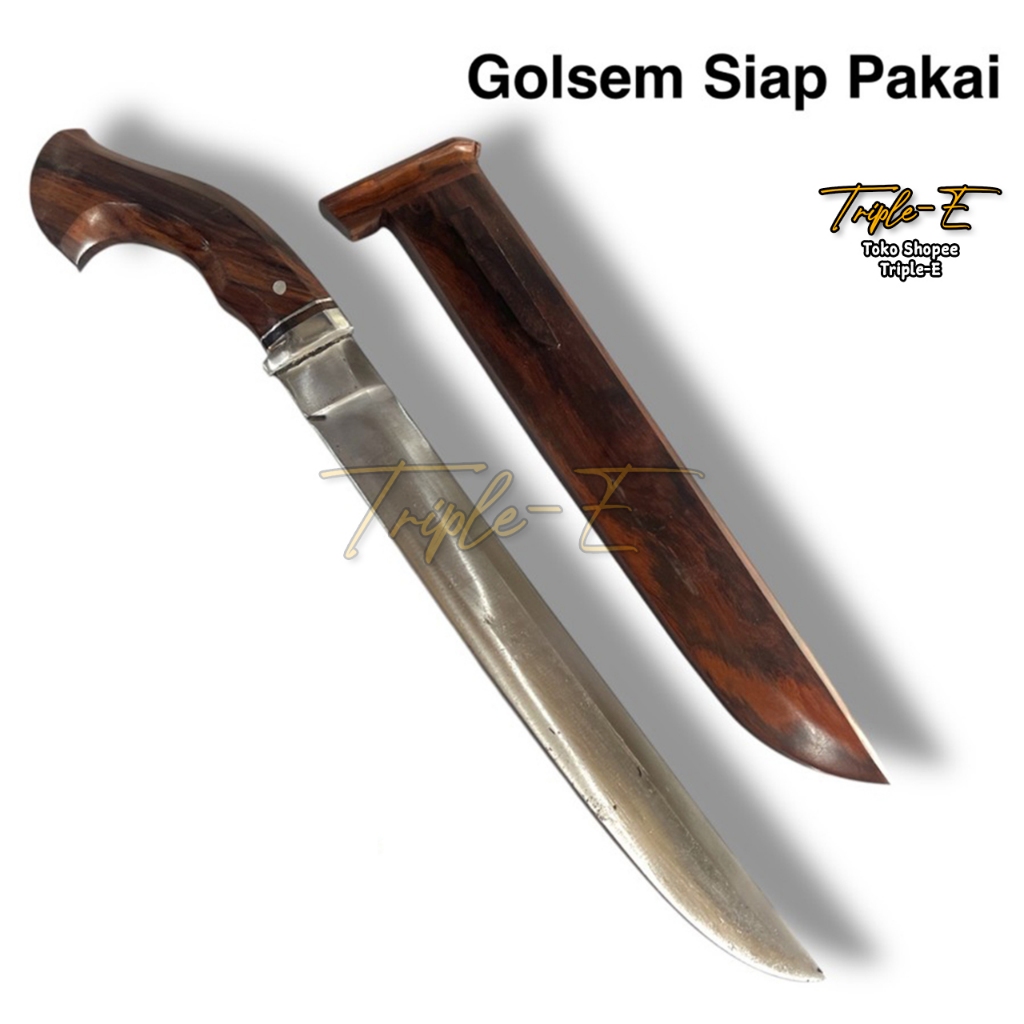Golok Baja Sembelih Serbaguna Golsem Daging Baja Per Super Tajam Kayu Sonokeling