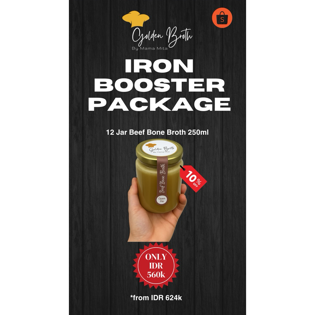 

Iron Booster Package Golden Broth by Mama Mita Tanpa MSG Gula Garam Pengawet - untuk anemia defisiensi zat besi