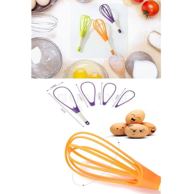 Pengocok Dan PengadukTelur Manual Berputar Silikon Mixer Krim Telur Tangan