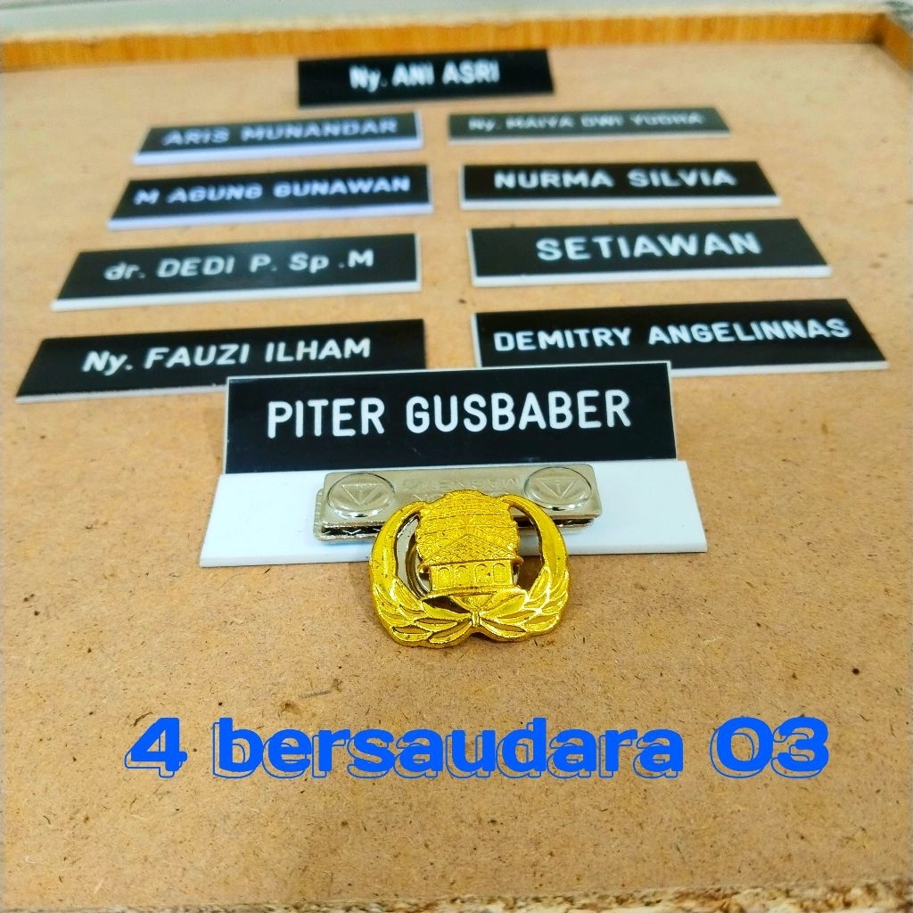 

nametag/nama dada ready stok+gratis pin korpri