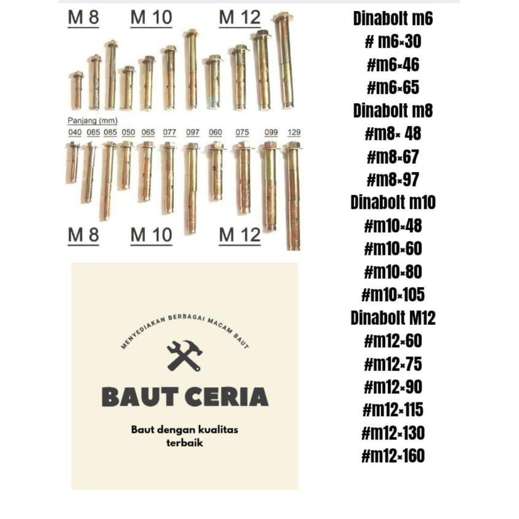 Baut Dynabolt M6(6x30, 6x46, 6x65)