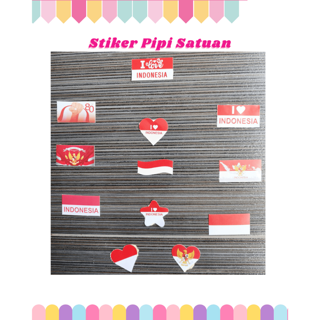 

Sticker Pipi Pcs Stiker Bendera Merah Putih Dirgahayu/ Hut Ri / Kemerdekaan