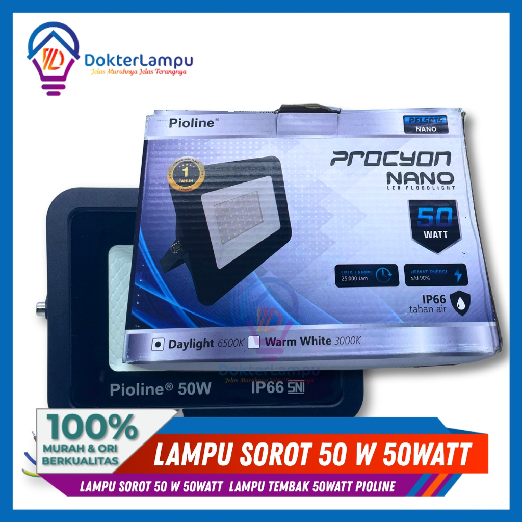 Lampu sorot 50 w 50watt  lampu tembak 50watt pioline