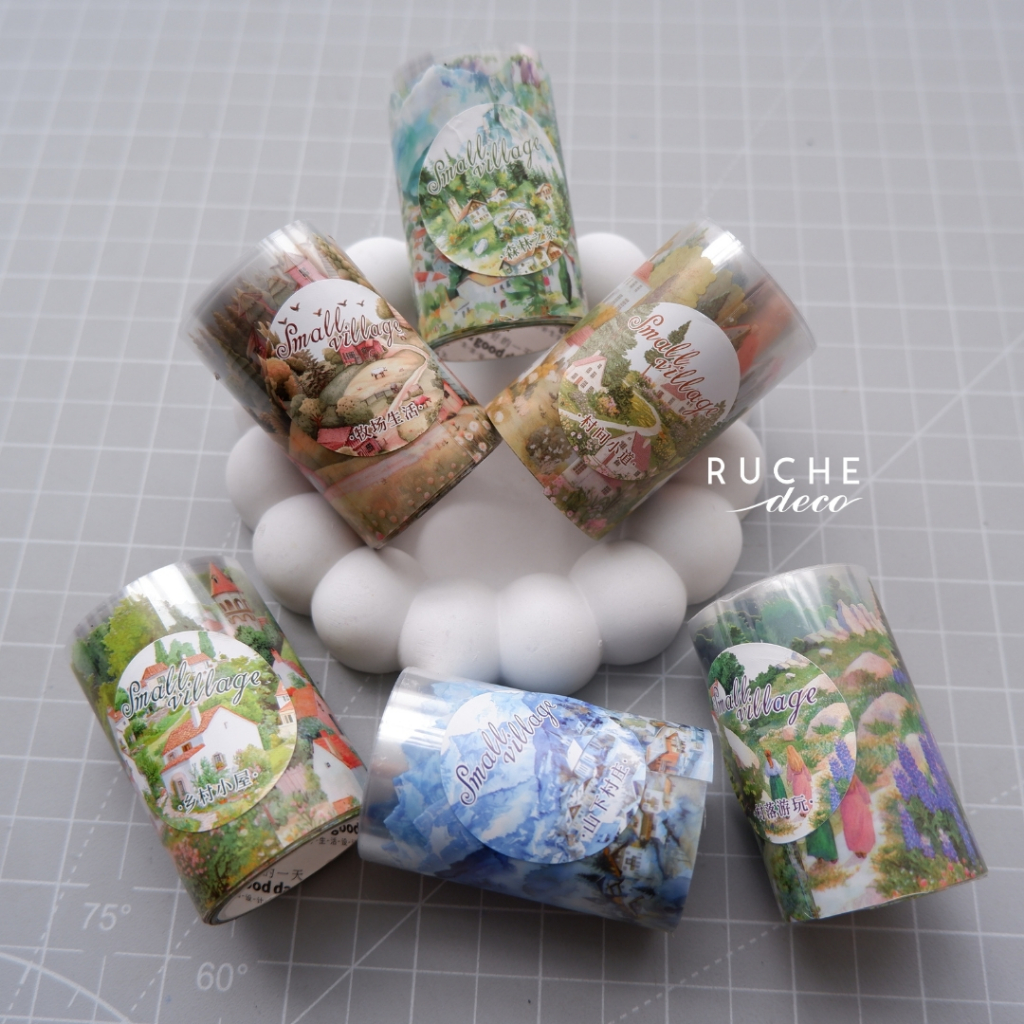 

RUCHE DECO - PET Adhesive Roll - Village Landscape