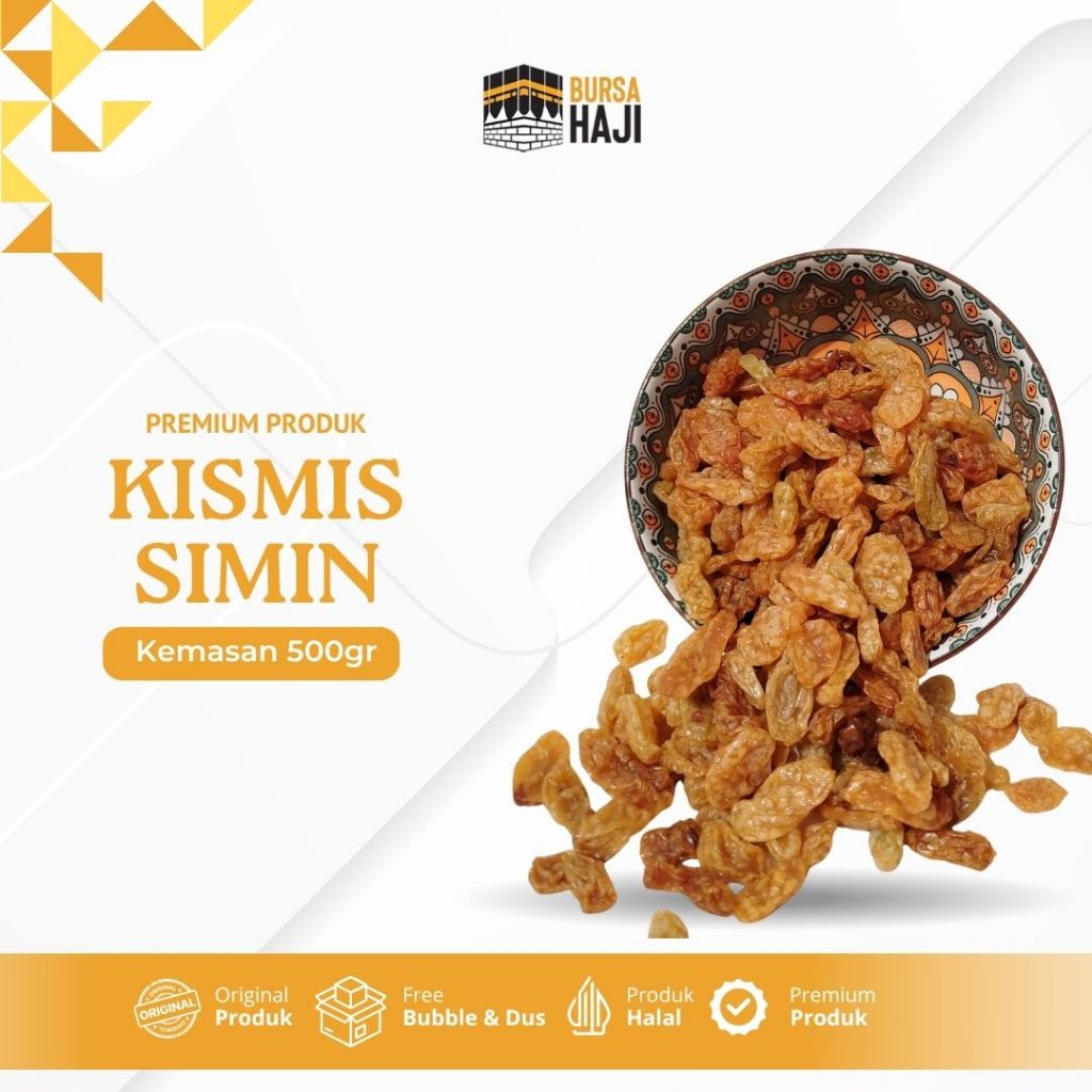 

Kismis Simin Manis 500 gram Kismis Arab Kemasan Pouch Cemilan Enak dan Murah Oleh Oleh Haji dan Umroh - KISMIS SIMIN 500GR