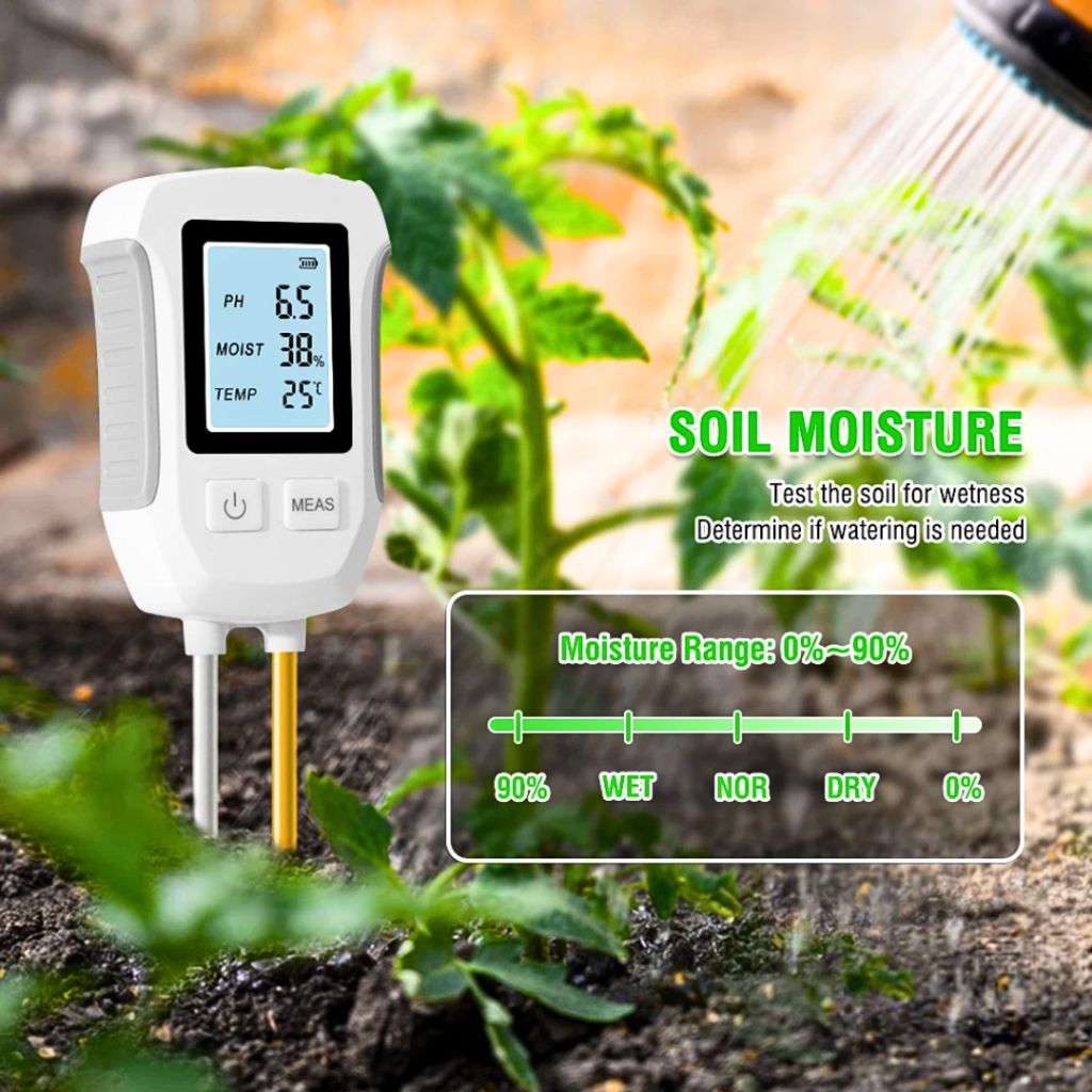 ORI YAGO Alat Pengukur Ukur Kelembaban PH Tanah Pertanian Digital 3in1 Soil Tester Humidity YG39