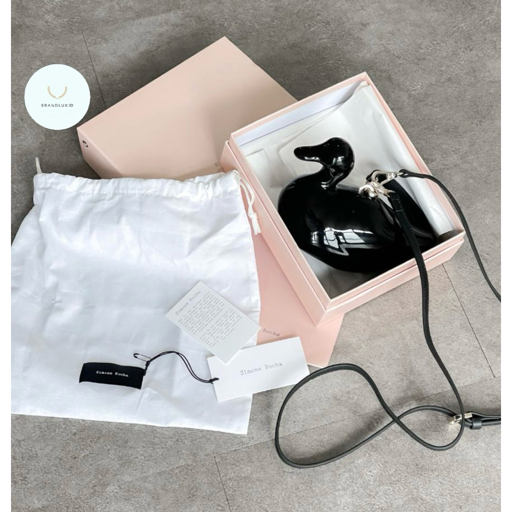 Simone Rocha Duck Faux Black & Pearl Clutch