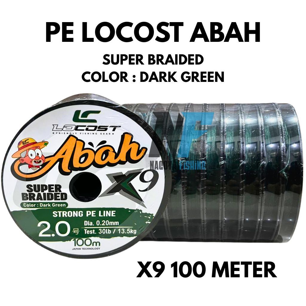 Senar Pancing PE Locost Abah X9 Warna Green/Hijau Tua 100 Meter Connecting