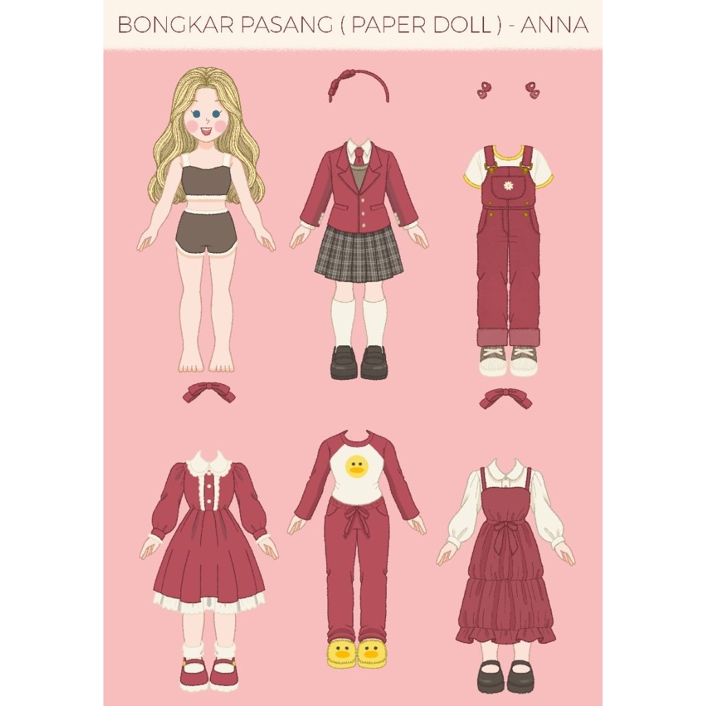 BP BPAN | PAPER DOLL | MAINAN JADUL | BONGKAR PASANG | BONEKA KERTAS | ANNA