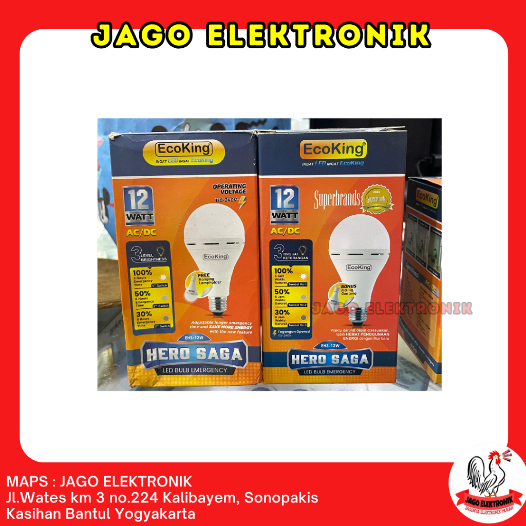 Lampu Emergency Bohlam Ecoking Hero Saga