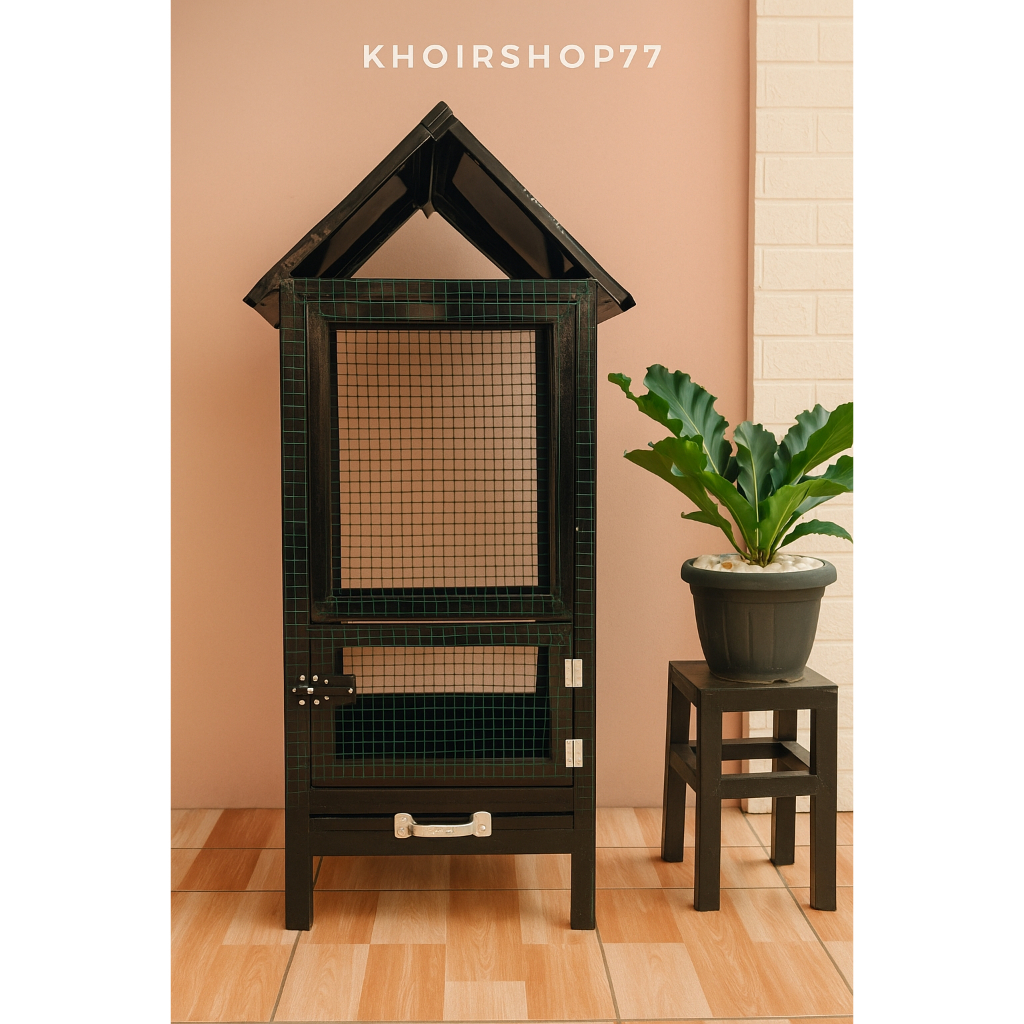 Sangkar Aviary Mini Baja Ringan – Model Tertutup, Aman & Estetik