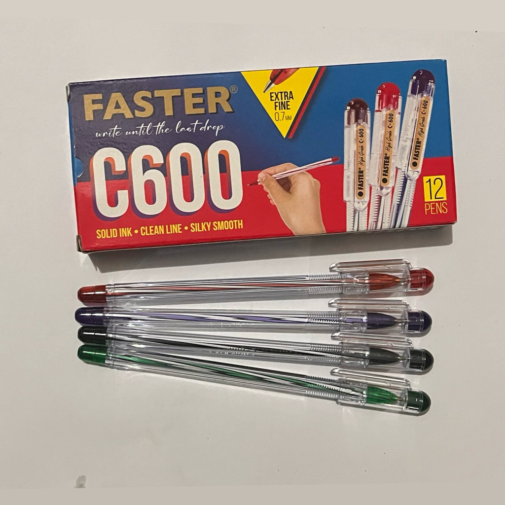 

Ballpoint Faster C600 Hitam – Pulpen Tinta Halus 0.7 mm | Nyaman & Awet (1Pcs)